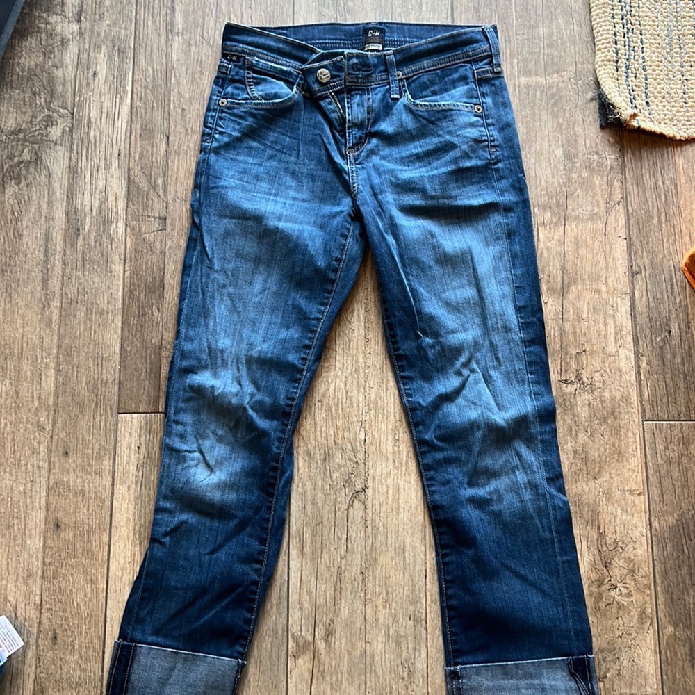 Denim skinny cropped jeans